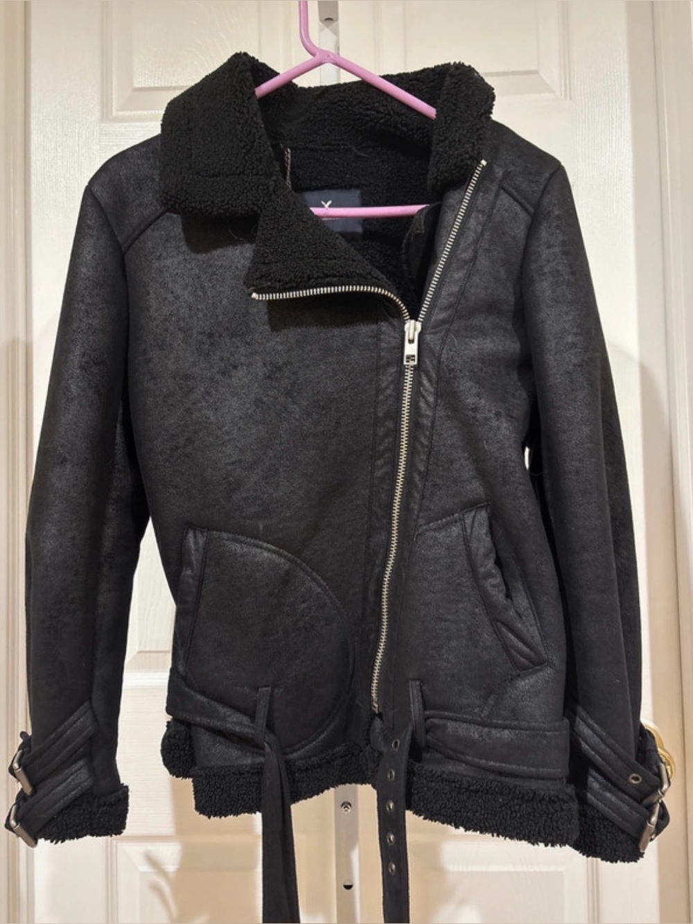 American Eagle Black biker jacket small